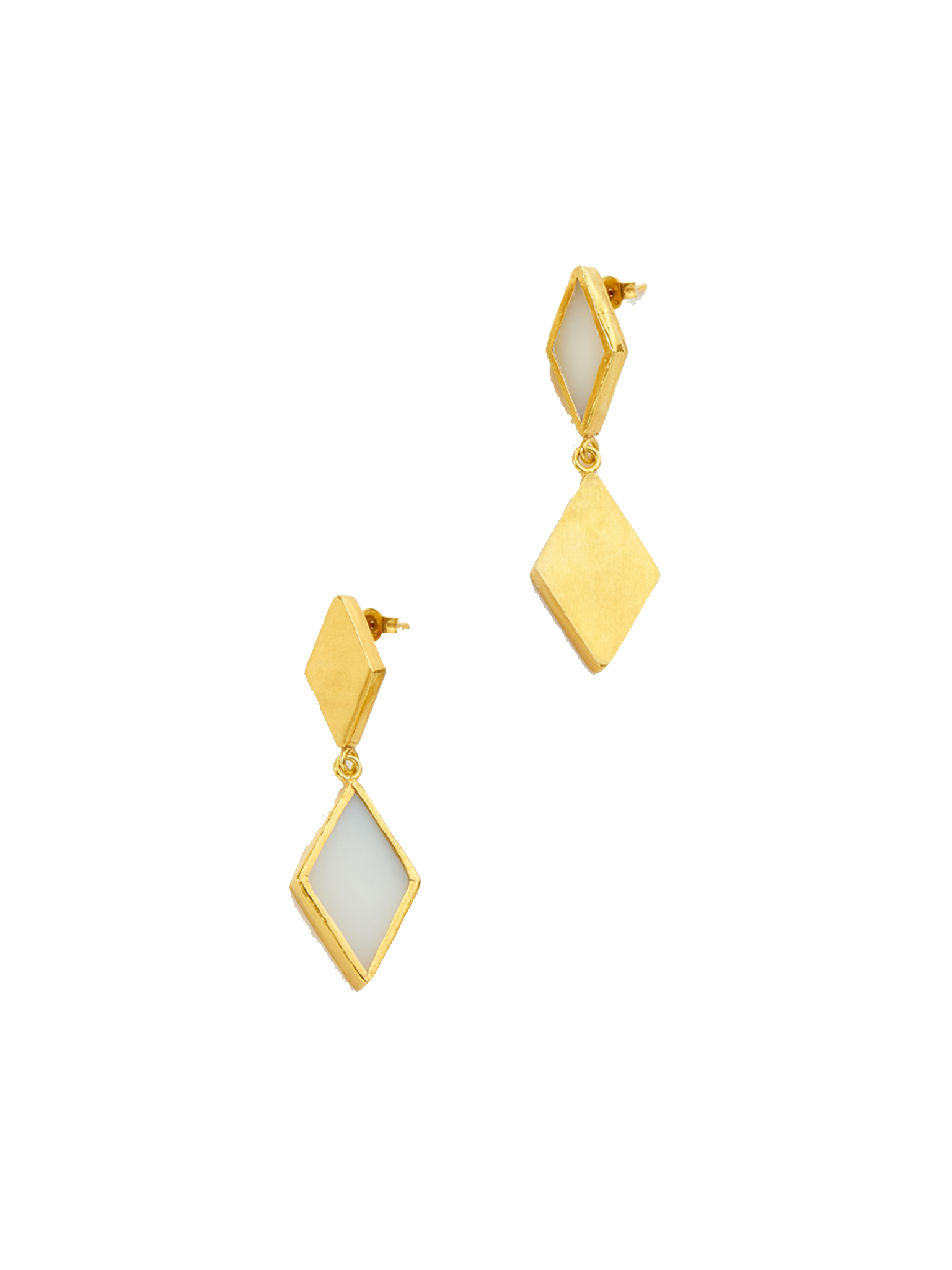 18kt gold vermeil pstm afghanistan agate bamyan double drop earrings